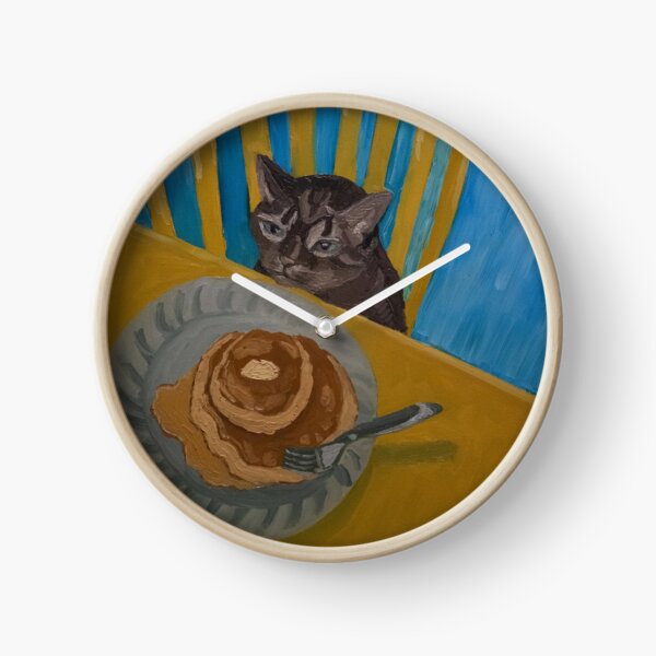 "Molly and The Pancakes," Original Oil Painting Clock