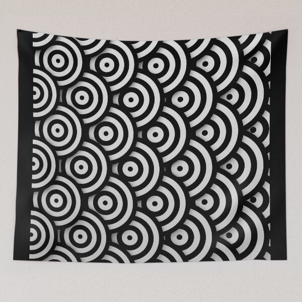 Item preview, Optical Illusion Op Art Black and White Bullseye Scales designed and sold by hyproinc.