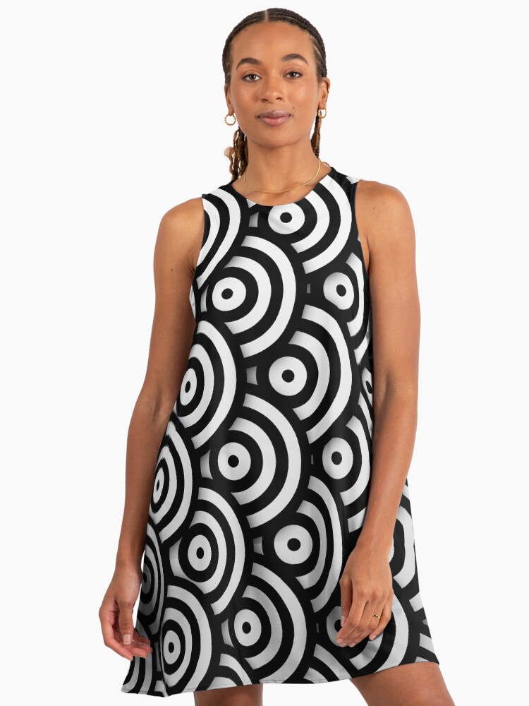 Optical Illusion Op Art Black and White Bullseye Scales" A-Line Dress for Sale by hyproinc | Redbubble Optical Illusion Op Art Black and White Bullseye Scales" A-Line Dress for Sale by hyproinc | Redbubble