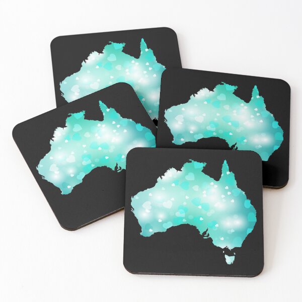 Item preview, Australia Blue Hearts Map designed and sold by yacine12353.