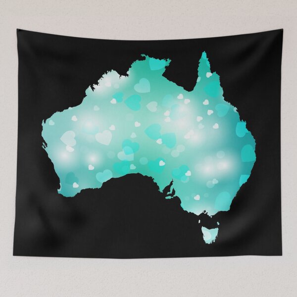 Item preview, Australia Blue Hearts Map designed and sold by yacine12353.