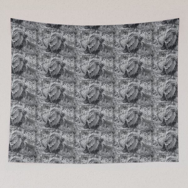Item preview, The Mighty Lion Has Fallen in Black and White designed and sold by Kay Brewer.