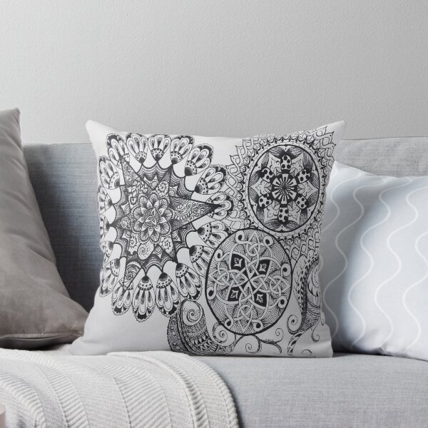 Item preview, Black & White Mandala Celtic Knot Tangle Paisley Pattern Design designed and sold by lozsart.