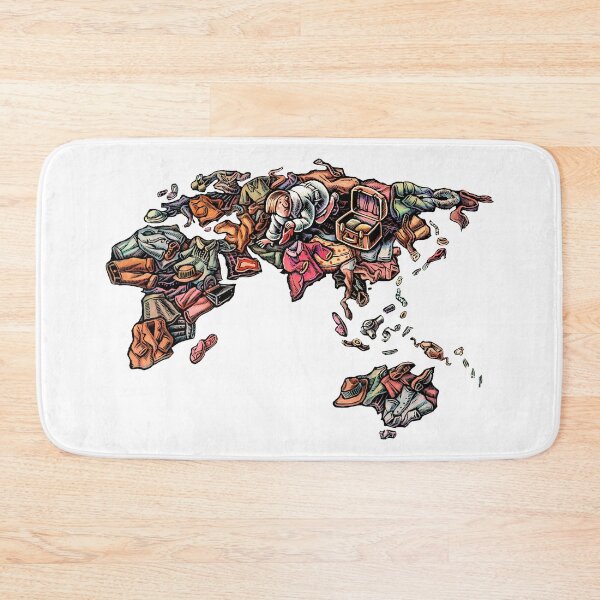 Item preview, Woman Lays Out Clothes in World Map designed and sold by LisaHaney.