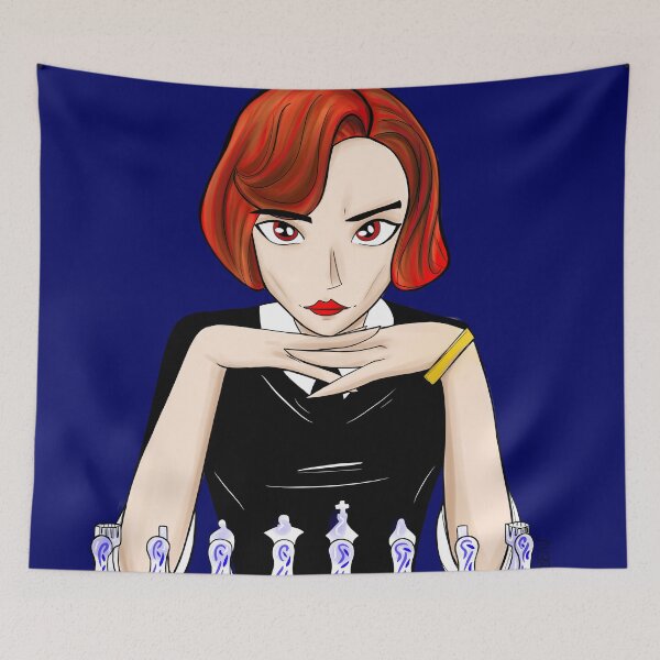 Item preview, blue lady chess Beth Harmon the Queen's gambit designed and sold by jorgelebeau.