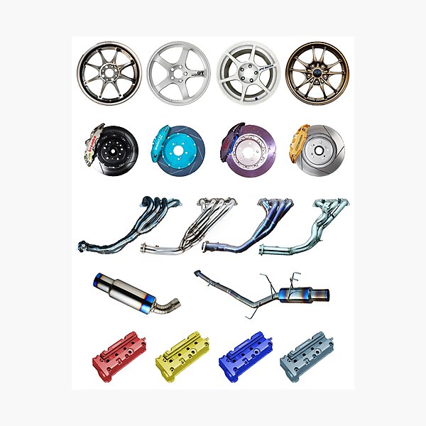 Item preview, JDM parts wheels, header, exhaust, brakes, valve cover designed and sold by sappy187.