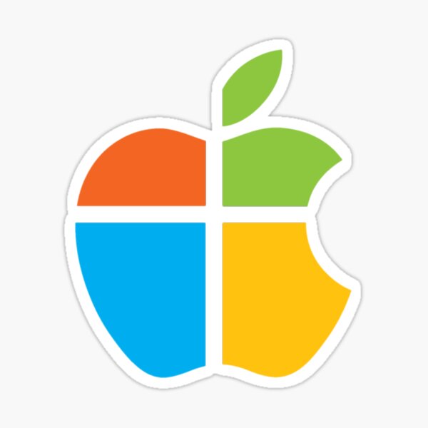 Microsoft Apple Logo Sticker