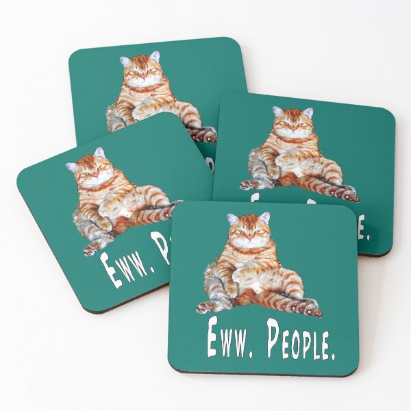 Item preview, Ew people, Eww people, Ewww people.  Funny cat, lazy cat design designed and sold by Healthy-Sarcasm.