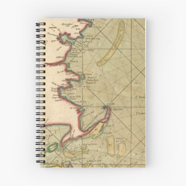 Item preview, Classic New England Shore Atlantic Ocean Coast Map designed and sold by NoShowMagazine.