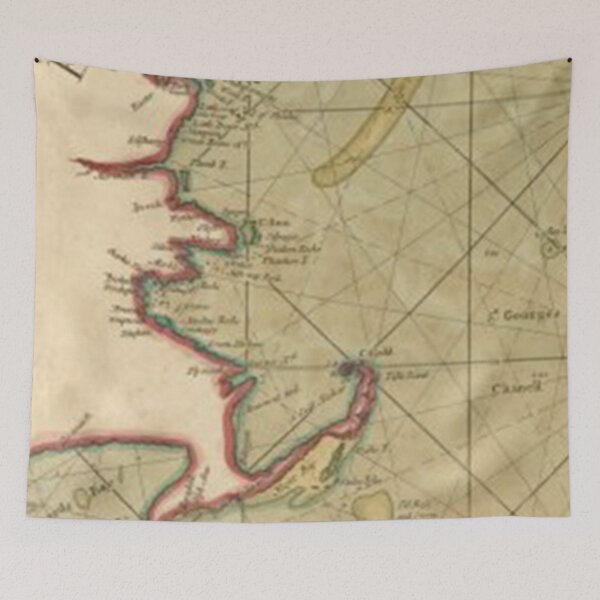 Item preview, Classic New England Shore Atlantic Ocean Coast Map designed and sold by NoShowMagazine.
