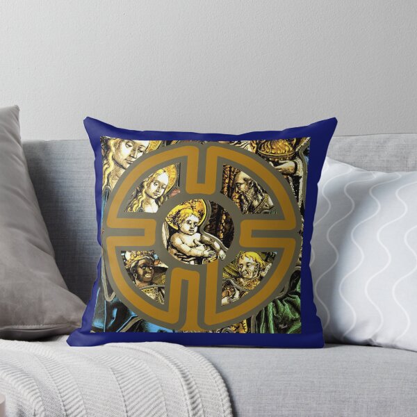 Celebrating the Christmas Story of the Epiphany - 3 Kings Day (Christmas Religious Art) Throw Pillow