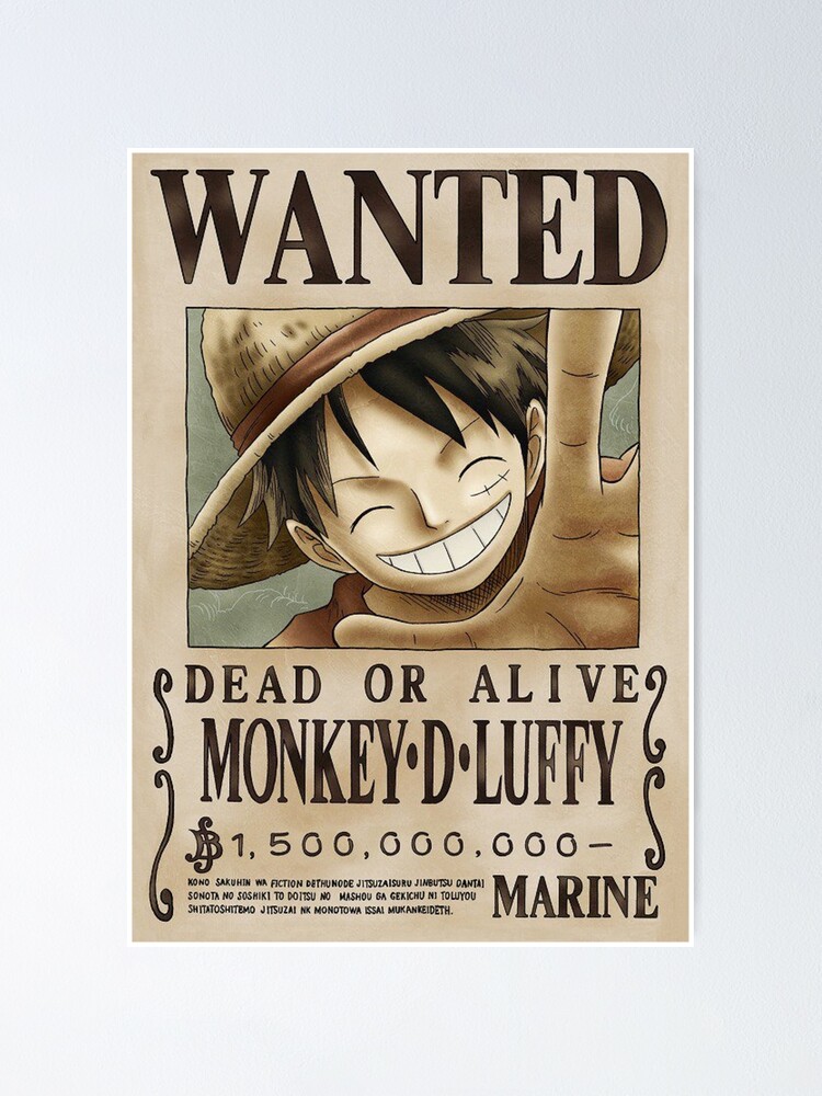 Luffy One Piece Wanted Poster By Coconutguru Redbubble