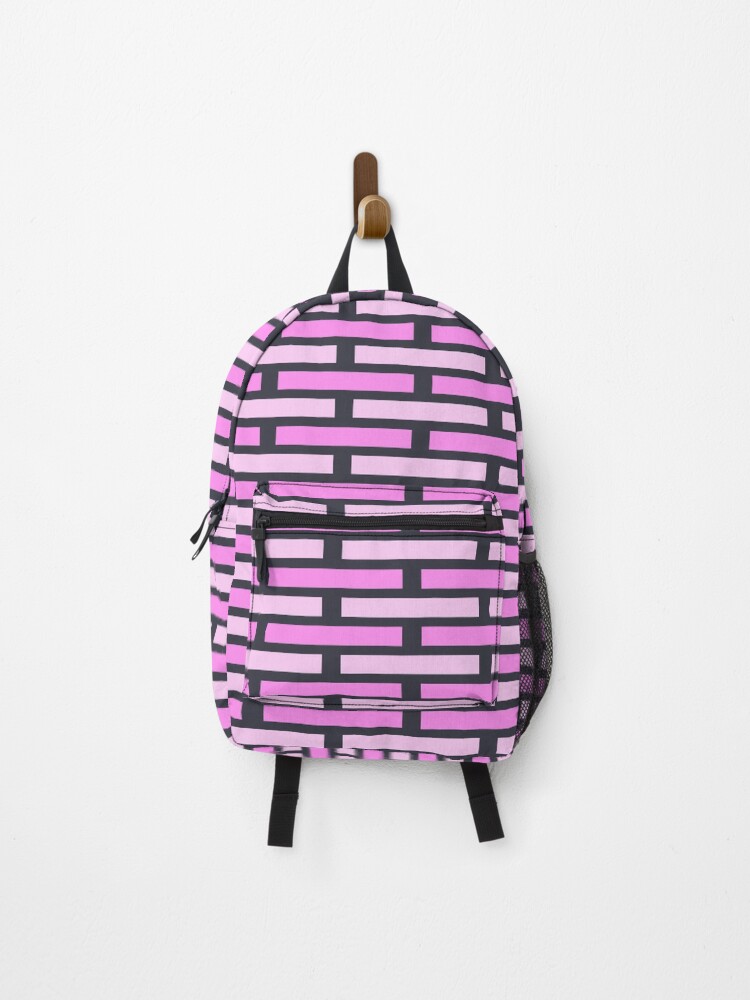Thumbnail 1 of 3, Backpack, Pink Rectangles - Horizontal designed and sold by KeksWorkroom.