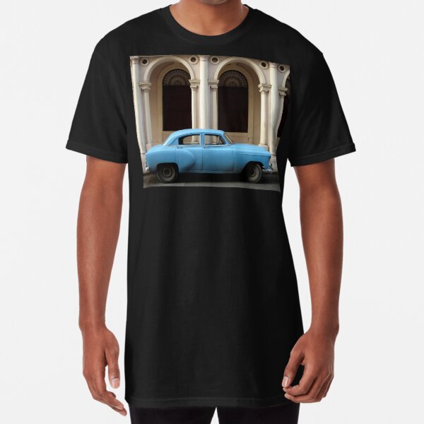 Blue Car - Havana, Cuba Long T-Shirt