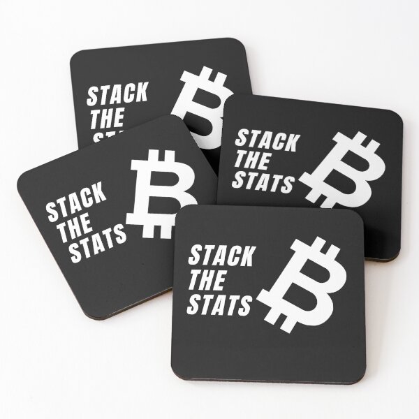 Item preview, Stack The Stats - Bitcoin White designed and sold by Cryptohaven.