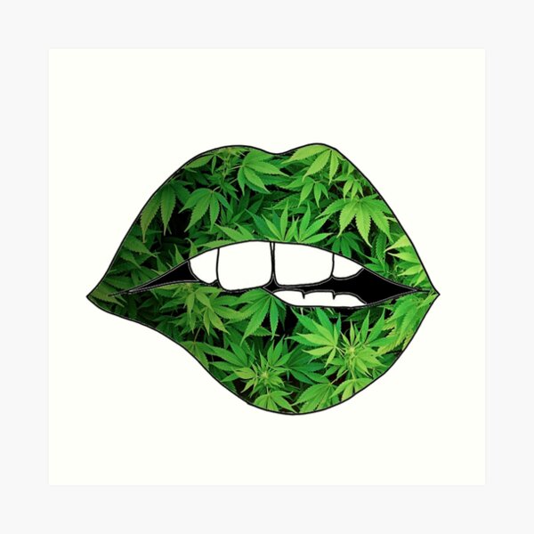 Weed Lips Art Print