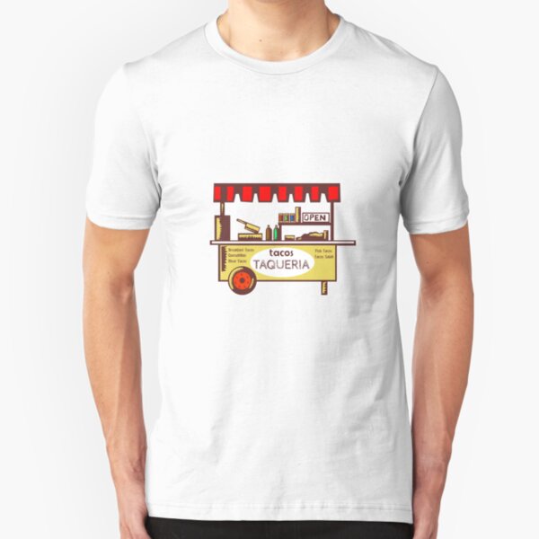 Taco Stand Taqueria Stand Woodcut Slim Fit T-Shirt