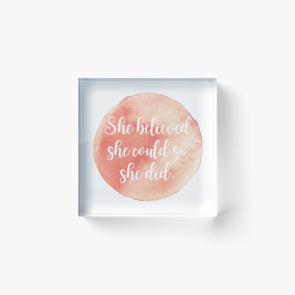 Item preview, She Believed She Could So She Did - Pink Watercolor designed and sold by KarolinaPaz.