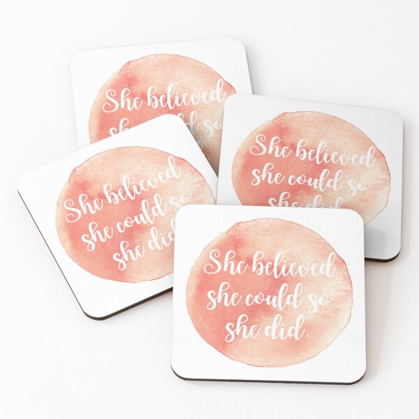 Item preview, She Believed She Could So She Did - Pink Watercolor designed and sold by KarolinaPaz.
