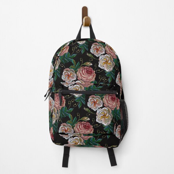 Item preview, White and pink roses embroidery designed and sold by matrioshka.