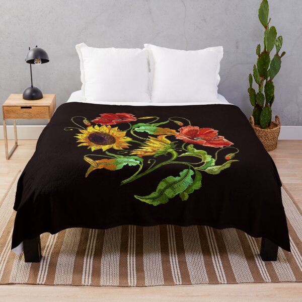 Item preview, Sunflowers and red poppies flowers designed and sold by matrioshka.