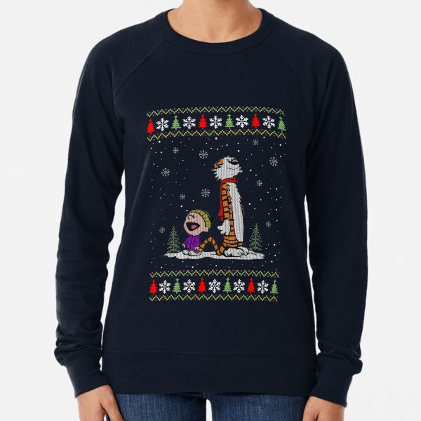 Item preview, Mery Christmas Calvin and Hobbes mode Sweater designed and sold by wasweye.