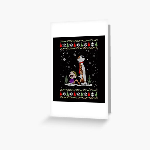 Item preview, Mery Christmas Calvin and Hobbes mode Sweater designed and sold by wasweye.