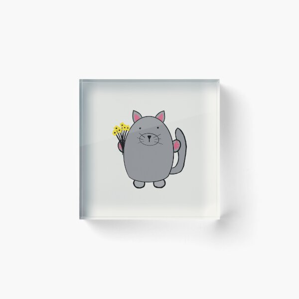 Item preview, Cute Ultimate Gray cats with illuminating yellow flowers designed and sold by Quick Brown Fox Canada.