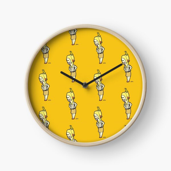 Flapper jaune (par Eve McKnight) Horloge