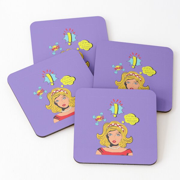 'The next great idea for a romance novel' Coasters (Set of 4)