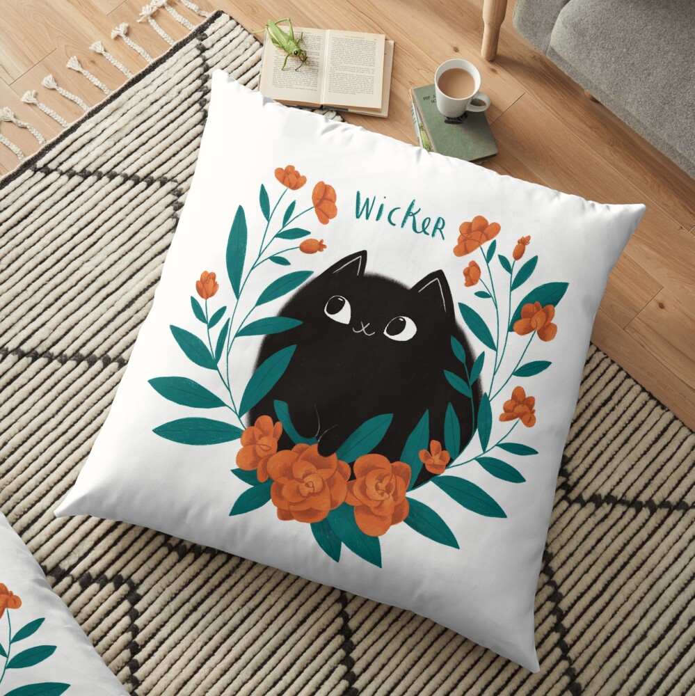 Wicker the cat Floor Pillow