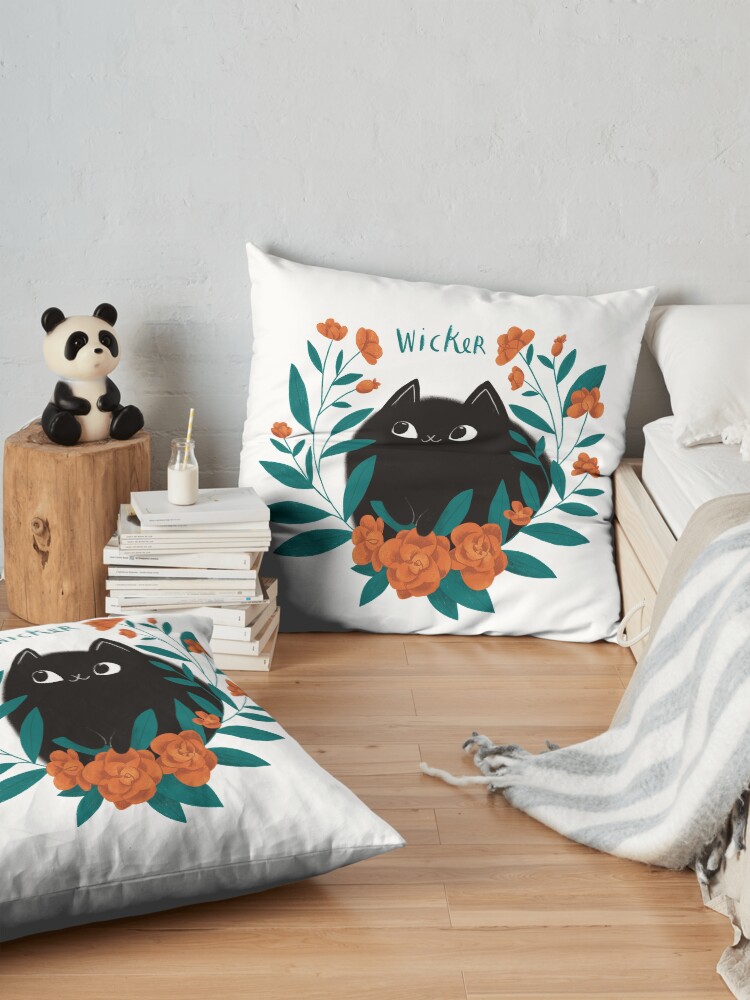 Alternate view of Wicker the cat Floor Pillow