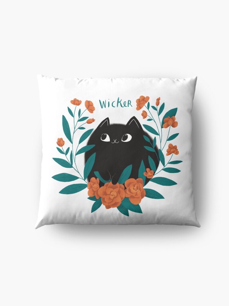 Alternate view of Wicker the cat Floor Pillow
