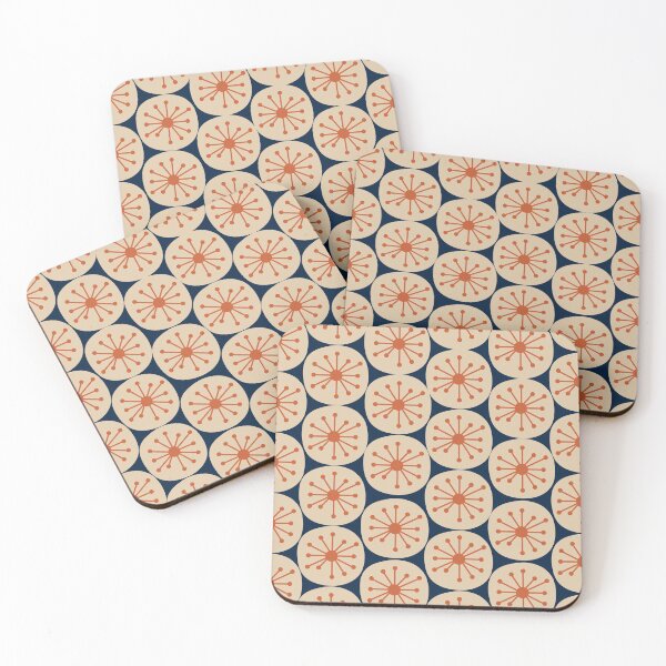 Item preview, Atomic Retro Dots Midcentury Modern Pattern in Mid Mod Burnt Orange, Beige, and Navy Blue designed and sold by kierkegaard.