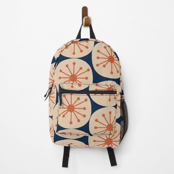 Item preview, Atomic Retro Dots Midcentury Modern Pattern in Mid Mod Burnt Orange, Beige, and Navy Blue designed and sold by kierkegaard.