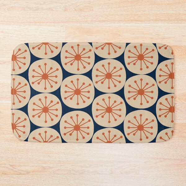 Item preview, Atomic Retro Dots Midcentury Modern Pattern in Mid Mod Burnt Orange, Beige, and Navy Blue designed and sold by kierkegaard.