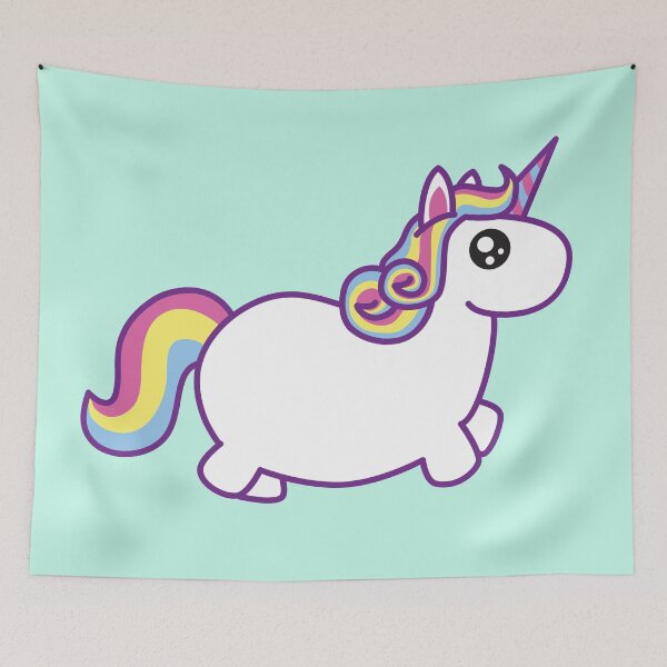 Item preview, Kawaii Rainbow Chubby Unicorn designed and sold by DorkyDinoGifts.