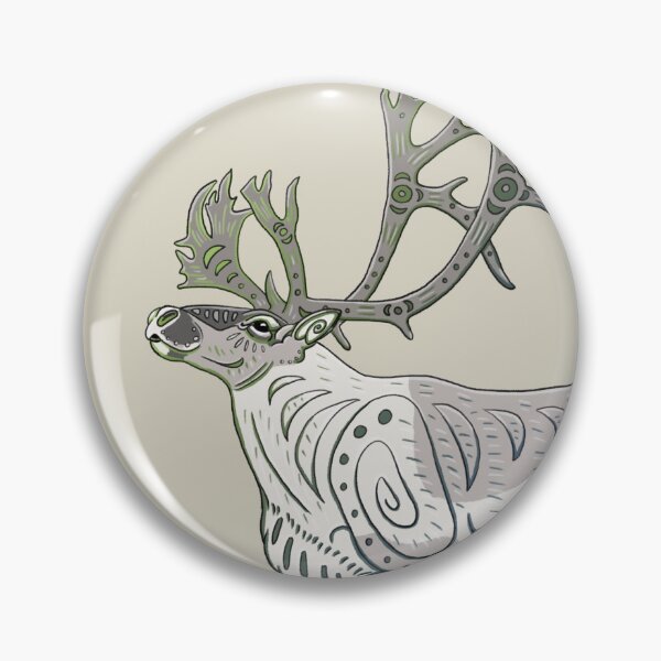 Item preview, Caribou Prance - Aurora Borealis - Tan Background designed and sold by Corvola Creations.