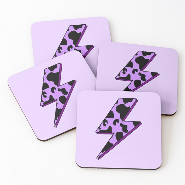 Item preview, purple cow print lightning bolt designed and sold by Julia Santos.
