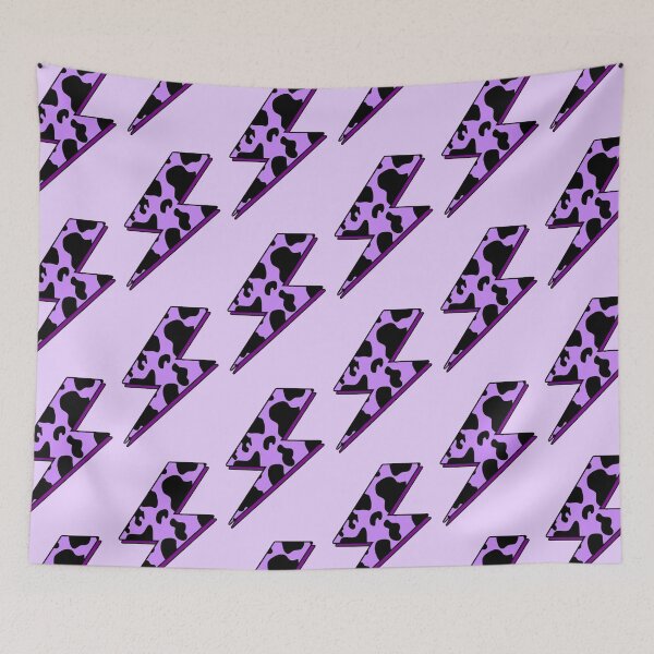 Item preview, purple cow print lightning bolt designed and sold by Julia Santos.