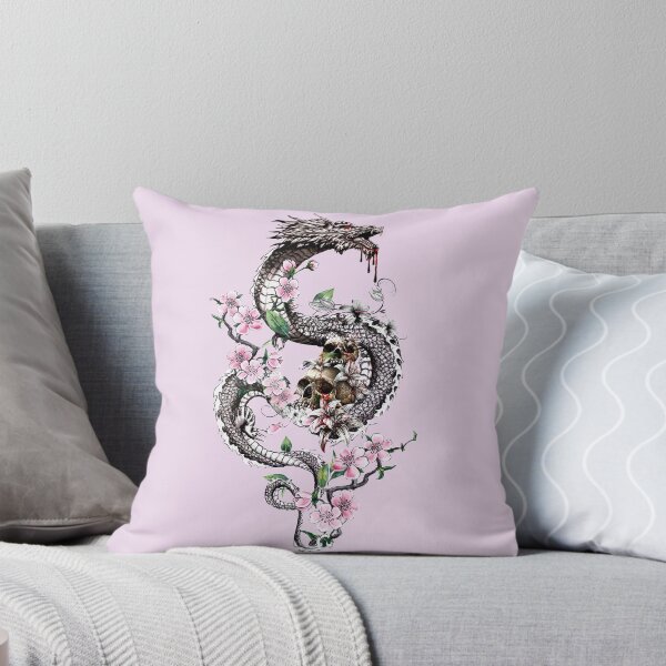 Item preview, Dragon with Flowers and Skulls designed and sold by Gothic Fantasy.