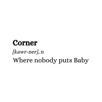 Artwork thumbnail, Dirty Dancing | Nobody Puts Baby in the Corner | Movie Quote | Definition by C00KIESandMILK
