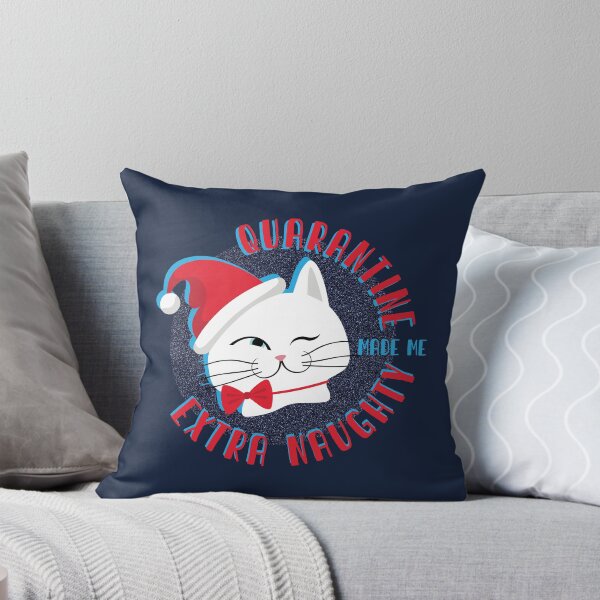 Item preview, Quarantine made me Extra Naughty- Funny Xmas Cat (Red & Blue)  designed and sold by HeraAndKosmos.