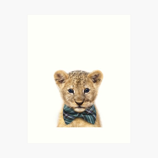 Baby Lion With Bow Tie Baby Animals Art Print By Synplus Art Print By Synplus Redbubble