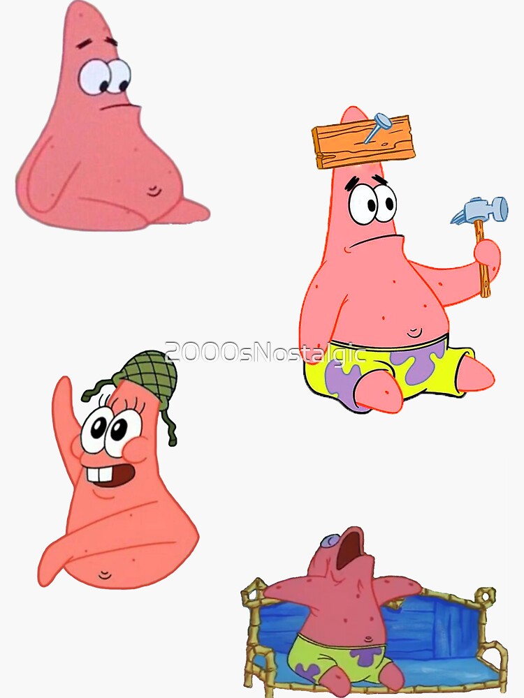 Patrick Star Meme Sticker Pack Pack Sticker For Sale By Snostalgic Redbubble