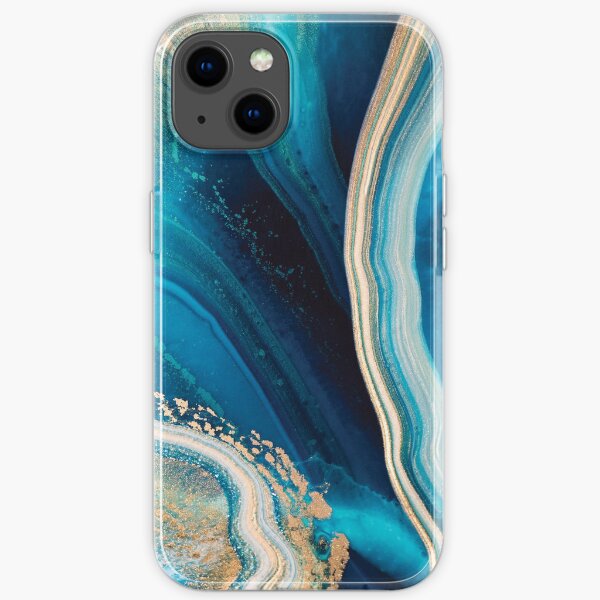 Turquoise Agate Resin Art Macro Shot iPhone Soft Case