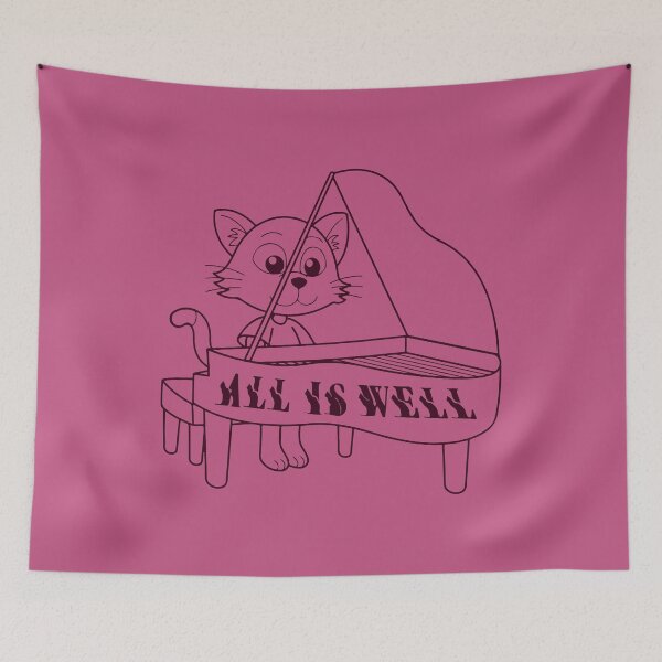 Item preview, ALL IS WELL Inspirational Piano Playing Cat designed and sold by OneChange.