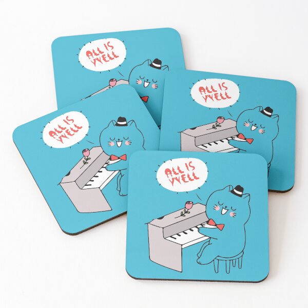 Item preview, ALL IS WELL Inspirational Piano Playing Cat With Hat designed and sold by OneChange.