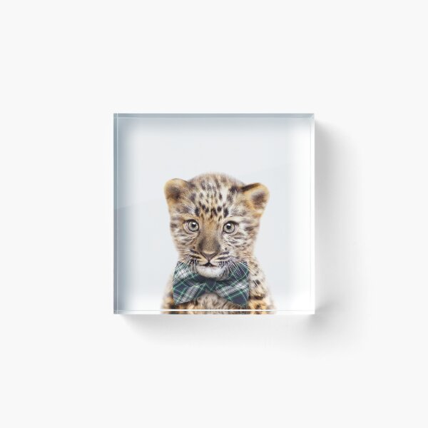 Item preview, Baby Leopard With Bow Tie, Baby Animals Art Print by Synplus designed and sold by synplus.