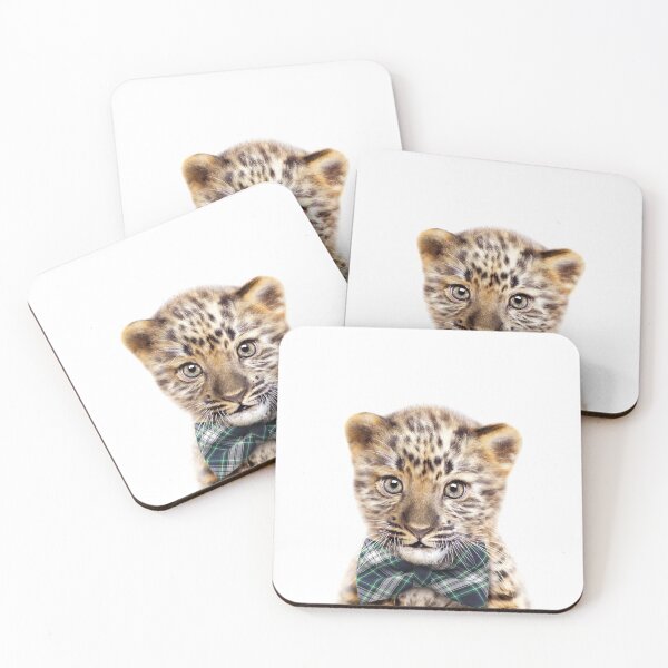 Item preview, Baby Leopard With Bow Tie, Baby Animals Art Print by Synplus designed and sold by synplus.